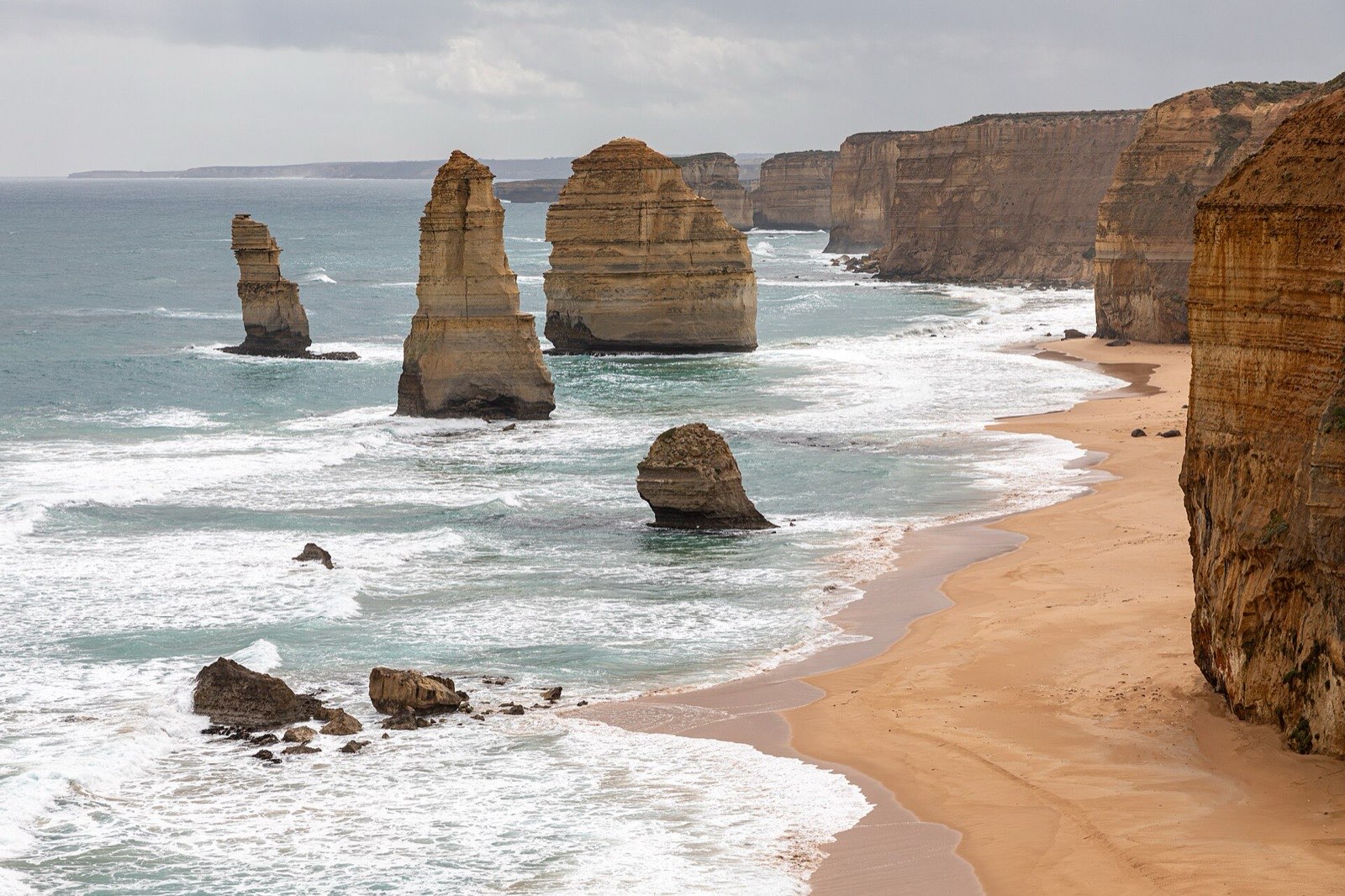 Stacks and cliffs of Port Campbell Limestone.